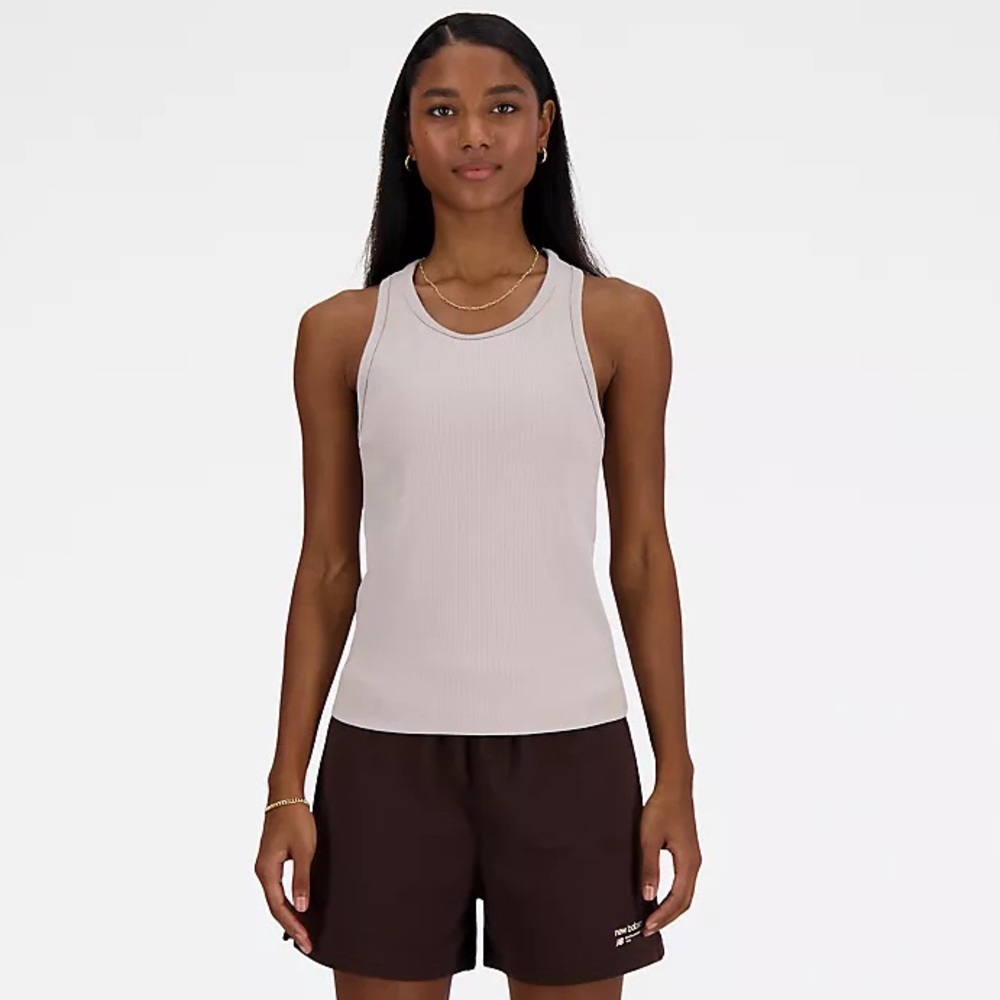 New Balance Linear Heritage Rib Knit Racer Tank